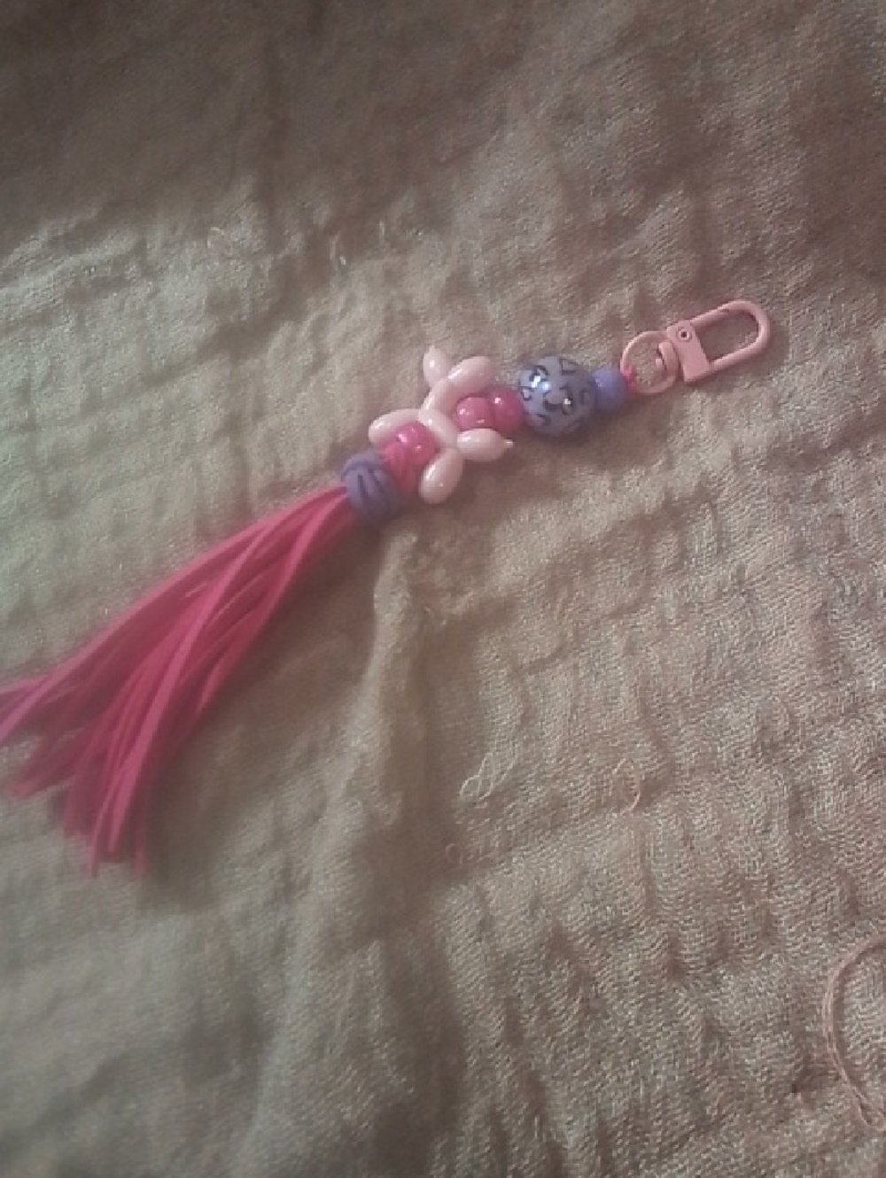 Pink and Purple  Tassel Keychain Charm